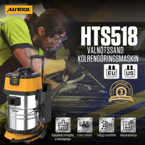 AUTOOL HTS518 Blästringsmaskin för ventilrengöring med valnötsskal