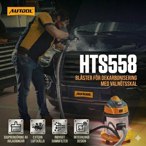 AUTOOL HTS558 Ventilrengöringssandblästring med valnötspulver