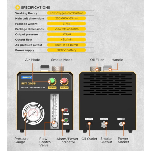 AUTOOL SDT205S Rökdetektor