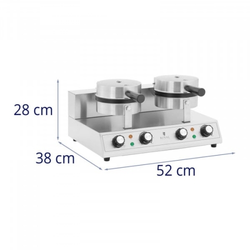 Dubbel våffeljärn - hjärtform - 2x1000 W med timer