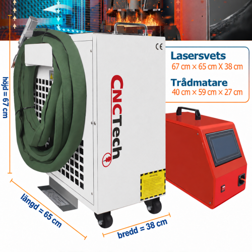 LASERRENGÖRARE och LASERSVETS 3-i-1 FIBER 1500W V3 + TILLBEHÖR